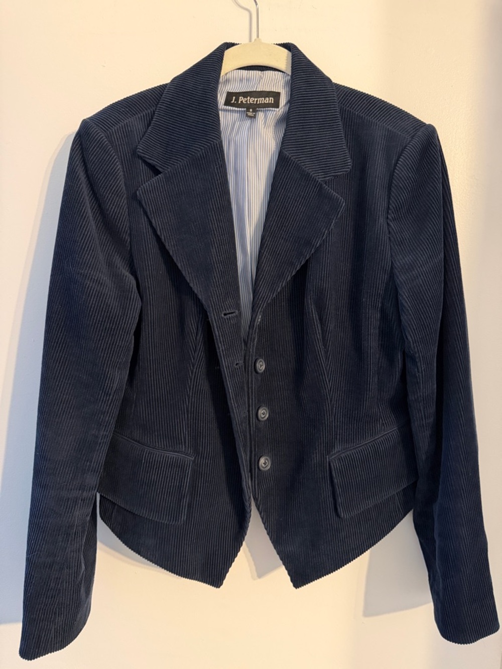 J. Peterman Women's Dark Navy Corduroy Blazer